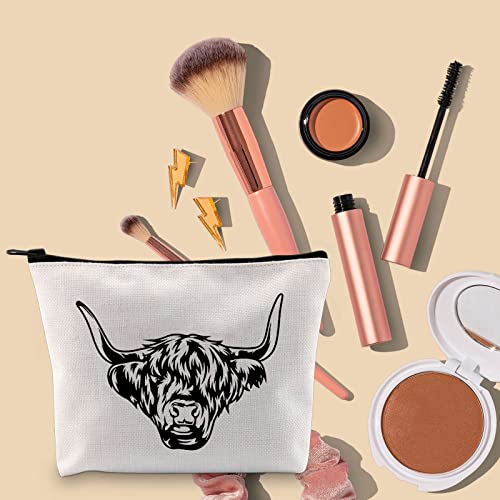 TOBGBE Cute Cow Makeup Bag Cow Farm Lover Gifts Country Lover Gifts Dairy Farm Gift Cow Zipper Makeup Bag (Cool Cow bag)