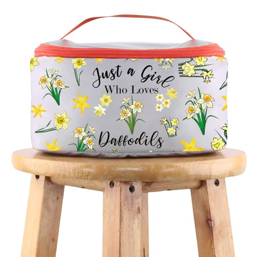 JYTAPP Daffodil Makeup Bag Daffodil Flowers Lover Gift Who Loves Daffodils Cosmetic Bag Spring Easter Garden Gift (cosmetic organizer bag)