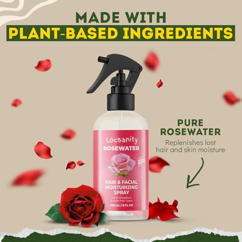 Locsanity Pure Rosewater Hair and Facial Daily Moisturizing/Refreshing Spray