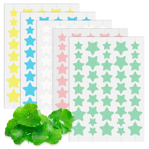 PITHER Pimple Patches for Face, 200 Counts Acne Patches 5 Colors 3 Sizes Cute Star Zit Patches Covers for Skin Care, Hydrocolloid Spot Stickers Contain Centella Asiatica, Tea Tree Oil, Salicylic Acid