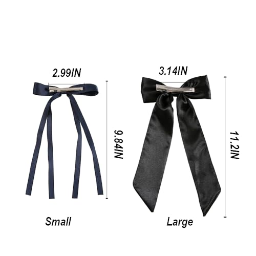 Bow Clips for Women Velvet, ELKINROVIC Mini Bow Alligator Clips Long Soft Small Coquette Bows Ribbon Bowknot Hair Bows for Girls Adult Kids(4Packs)