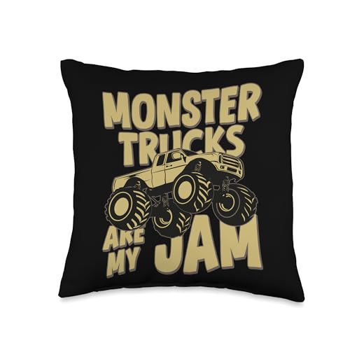 "Monster Trucks Are My Jam" - Trucker Dad Funny Father's Day Throw Pillow