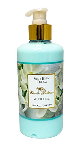 Camille Beckman White Lilac Scented Silky Body Cream, Daily Moisturizer for All Skin Types | Non-Greasy Vegan Formula to Nourish and Soften Hands and Body, 13 Ounce