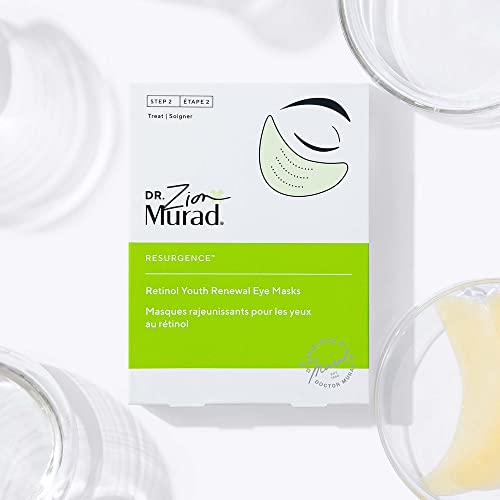 Murad Dr. Zion Retinol Youth Renewal Eye Masks – No-Slip Under Eye Patches for Fine Lines, Wrinkles, Crow’s Feet and Puffy Eyes - Full Absorption Treatment Strips, 5 Pairs