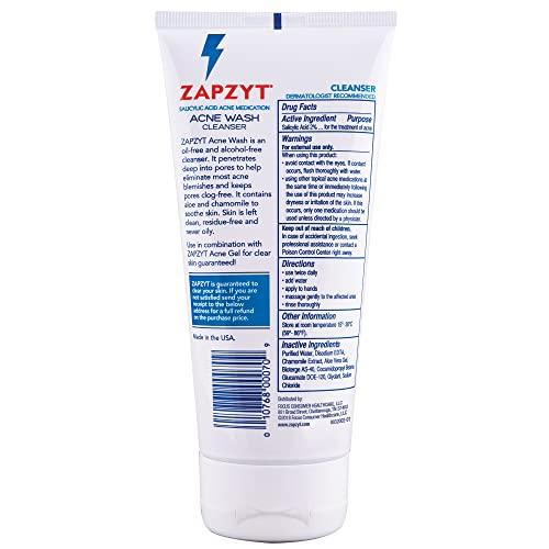 ZAPZYT Acne Wash with Salicylic Acid 6.25 oz (Pack of 4)