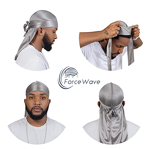 ForceWave 12 Pieces Silky Durag for Men Women Satin Durags for 360 Waves