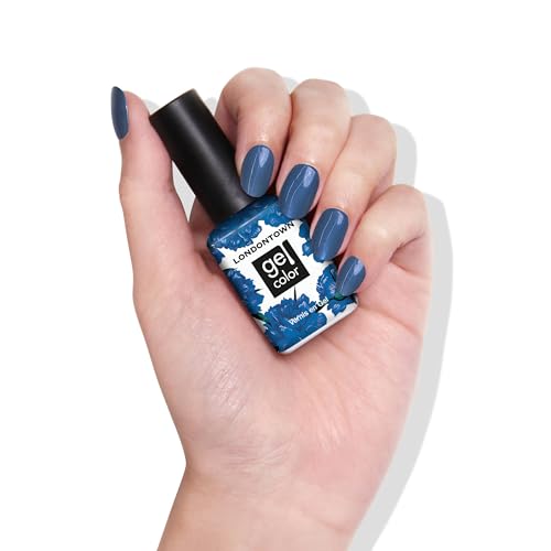 LONDONTOWN UV/GEL Nail Polish - Shimmery Midnight Blue Color (Blue Diamond) Smudge Free Budge-Proof Soak Off LED Lamp, 12mL