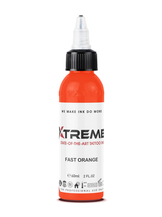 Xtreme Tattoo Ink, Versatile Medium Viscosity for Precision Tattooing, Rich Hue, Quick Healing, Acrylic-Free, Water Based, Highest Safety Standards - Ready-to-Use Tattoo Ink (Fast Orange, 2 oz)