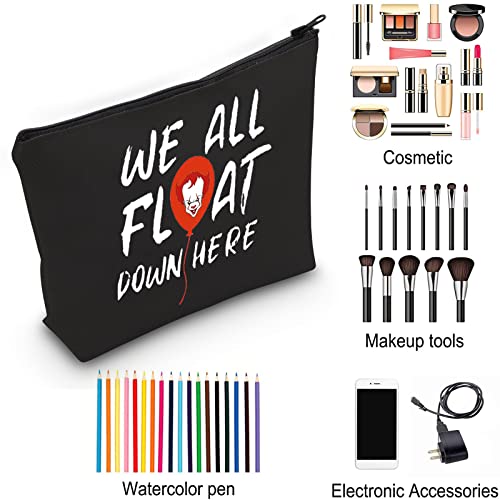 ZJXHPO IT Movies Fans Gift We All Float Down Here Makeup Bag Horror Movies Lover Gift Spooky Gift (BL Float)