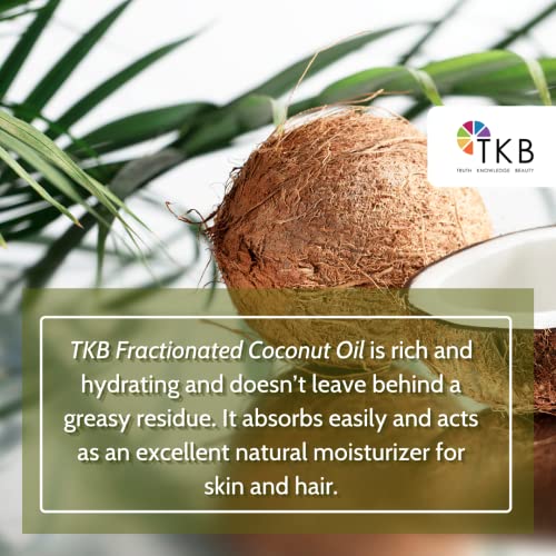 TKB Fractionated Coconut Oil| Pure Coconut Oil for Skin, Hair, Body| Lip Gloss Making, Lip Moisturizer (2floz (59ml))