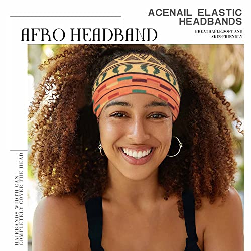 Acenail Wide Headbands Women Turban Knotted Headband Elastic Non Slip Hairbands African Head Bands Cotton Workout Head Wraps Bohemian Head Band Running Sports Hairband Yoga Head Scarfs Boho Hair