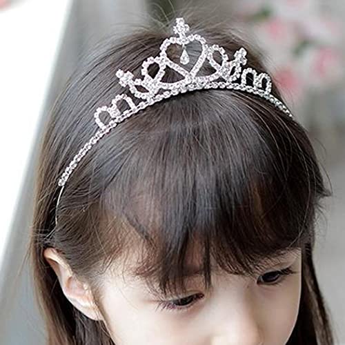 Gortin Crystal Tiara Crown Silver Children Princess Crown for Birthday Rhinestones Headbands Bride Wedding Headpieces for Women (Type 1)