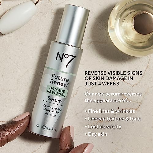 No7 Future Renew Damage Reversal Serum - Anti-Aging Face Serum for Glowing Skin - Hyaluronic Acid + Niacinamide for Skin Damage Reversal - Dermatologist-Approved, Sensitive Skin Suitable (0.33 Fl Oz)