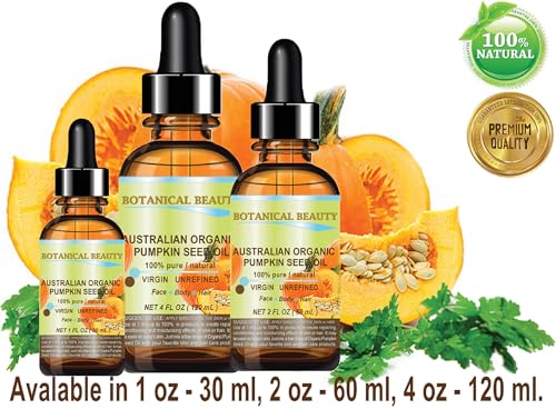 ORGANIC PUMPKIN SEED OIL Australian. 100% Pure/Natural/Undiluted/Unrefined Cold Pressed Carrier Oil. 1 Fl.oz.- 30 ml. For Skin, Hair, Lip And Nail Care. "One Of The Richest Sources Of Enzymes,