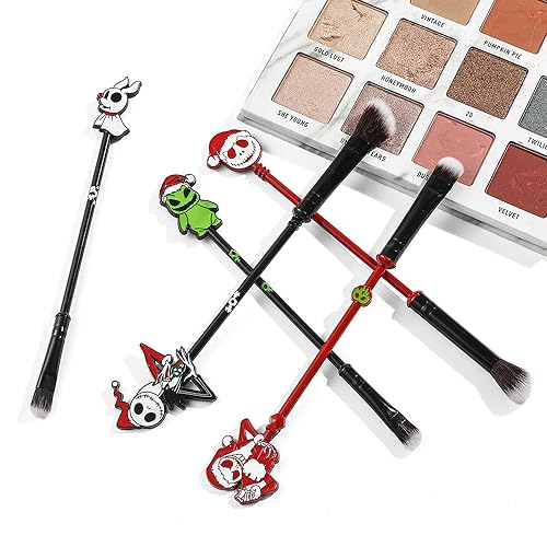 Anime Coraline Makeup Brushes Set - Metal Horror Movie Figure Makeup Brushes Halloween Cartoon Eyeshadow Brush For Women Girls Gift