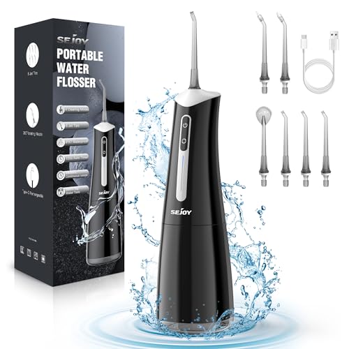 Water Flosser with 300mL/10.1oz Tank 4 Modes 6 Jet Tips,Dental Oral Irrigator for Home and Travel for Oral Care,USB Rechargeable Cordless Water Dental Picks for Teeth Cleaning,IPX7 Waterproof