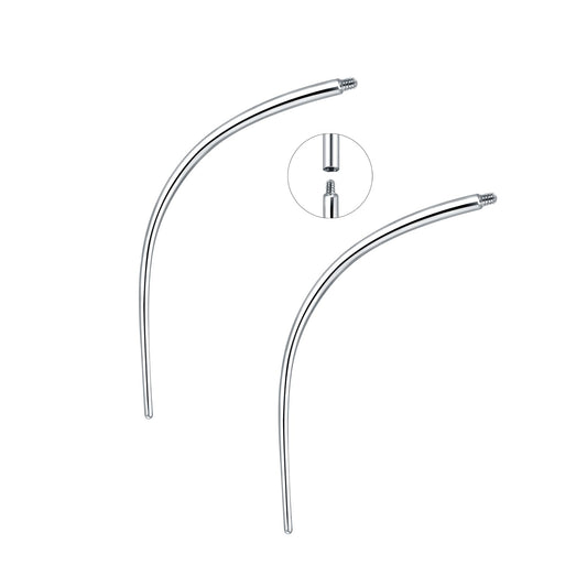 Aumeo G23 Titanium Piercing Taper 12G 14G 16G 18G Piercing Taper Insertion Tool for Nose Lip Monroe Ear Tragus Threadless/Internal/External Piercing Threader Tool (Curved-18G-Top gauge 0.9mm)