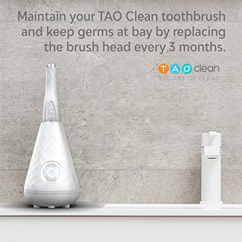 TAO Clean Sonic Electric Toothbrush Replacement Heads (3-Pack) – Replacement Heads for the TAO Clean Electric Toothbrush and Docking Station, White