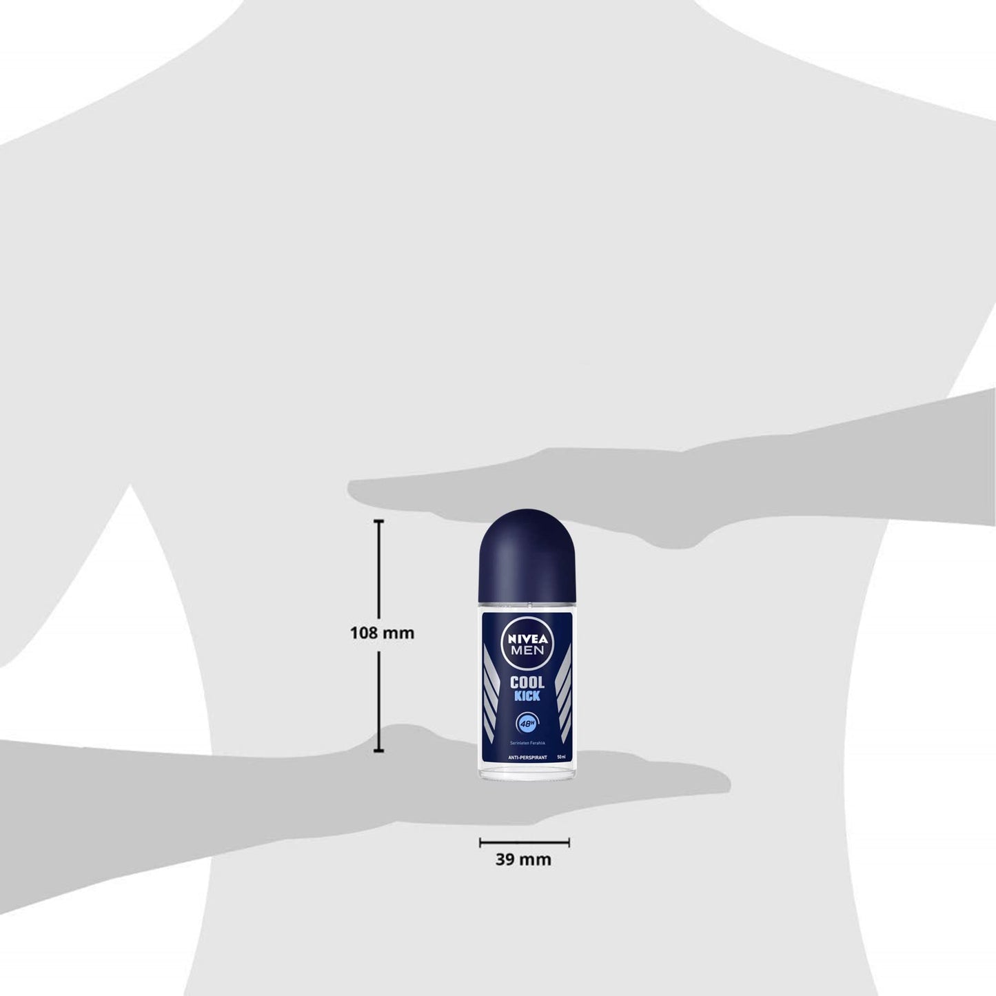 Nivea for Men Cool Kick Anti-Transpirant Deodorant ROLL-ON, 50 ML / 1.7 OZ (PACK OF 3)