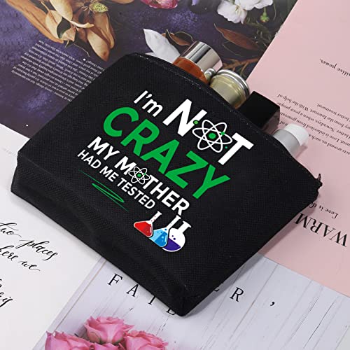 CMNIM Big Bang Theory Cosmetic Bag Sheldon Cooper Fans Inspired Gift for TV Show Lover I'm Not Crazy My Mother Had Me Tested (I'm not Crazy Makeup Bag)