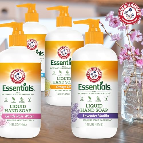 Arm & Hammer Liquid Hand Soap for Skin Cleaning - Hand Soap for Kitchen & Bathroom with Orange Citrus Scent - Natural Hand Soap Cleanses, Softens 14 FL Oz (414ml)