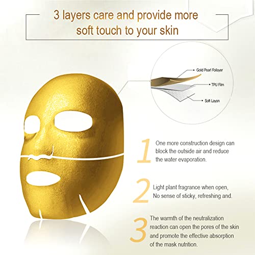 Silver Foil Nourishing & Moisturizing Mask(6-Pcs) - Brightening & Hydrating Face Sheet Mask with Portulaca Oleracea Extract, Hyaluronic Acid, Chamomile - Anti Aging Face Mask with Hydrolyzed Collagen…