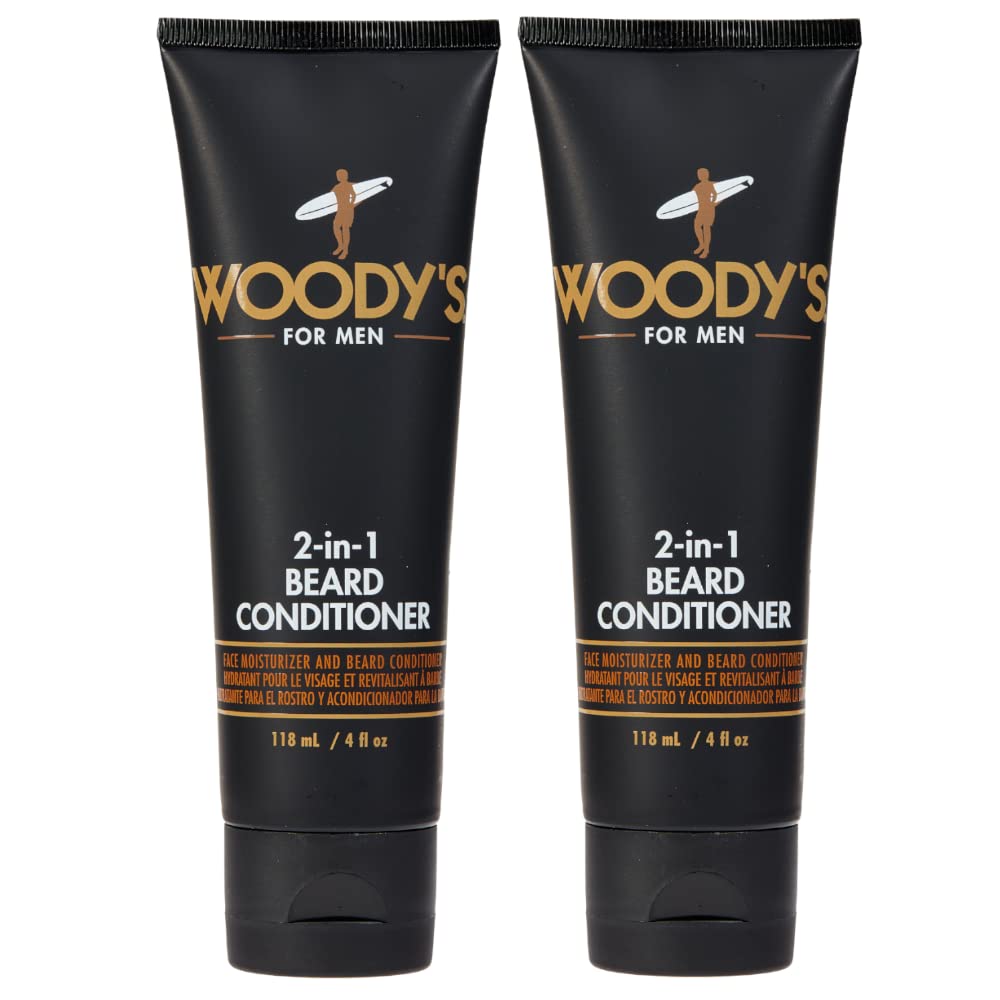 Woody's 2-in-1 Beard Conditioner, Tames, Softens & Conditions Dry, Flaky Beards, Enriched With Botanical Extracts and Essential Oils, 4 Fl Oz