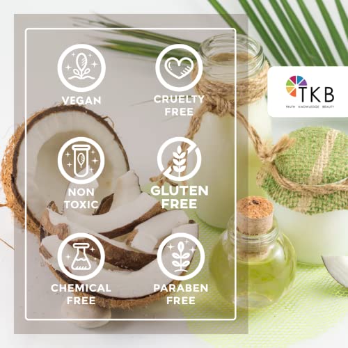 TKB Fractionated Coconut Oil| Pure Coconut Oil for Skin, Hair, Body| Lip Gloss Making, Lip Moisturizer (2floz (59ml))