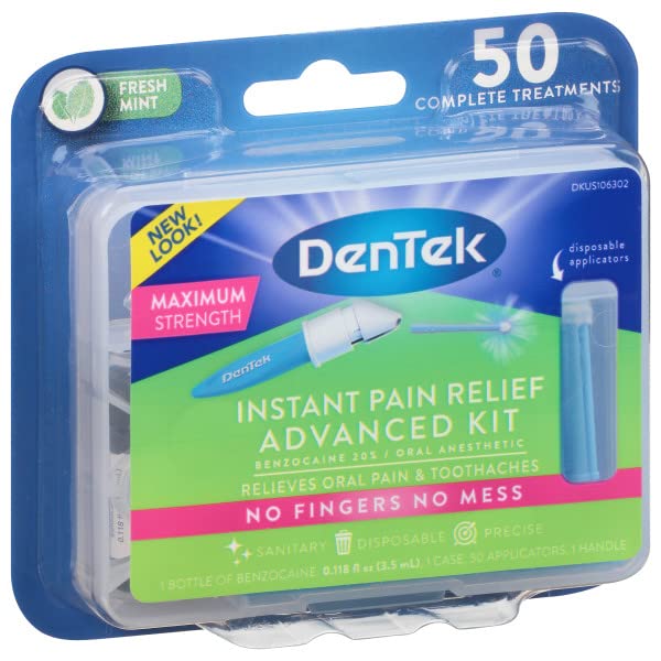 DenTek Adult Instant Tooth Pain Relief Kit with 50 Applicators (Pack of 4)