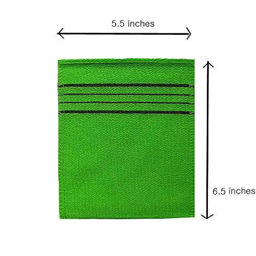 NOPIGO Korean Asian Exfoliating Bath Washcloth Mitt for Remove Dead Skin.Exfoliating Body Scrubber.Exfoliating Gloves for Body Scrub (green2 red2)