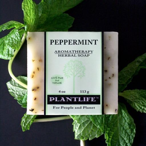 Plantlife Peppermint 3-pack Bar Soap - Moisturizing and Soothing Soap for Your Skin - Hand Crafted Using Plant-Based Ingredients - Made in California 4oz Bar