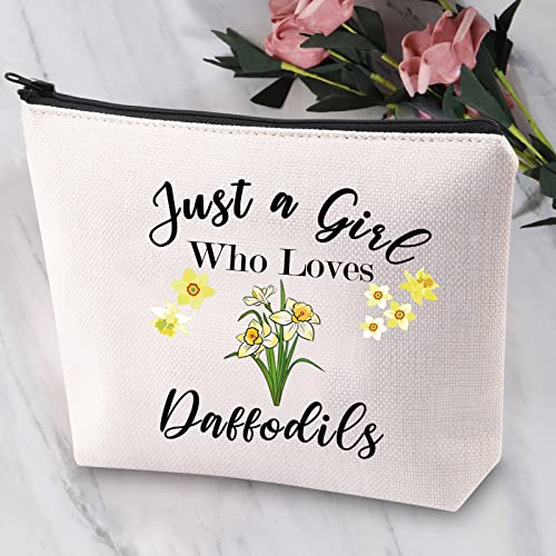 JYTAPP Daffodil Makeup Bag Daffodil Flowers Lover Gift Who Loves Daffodils Cosmetic Bag Spring Easter Garden Gift