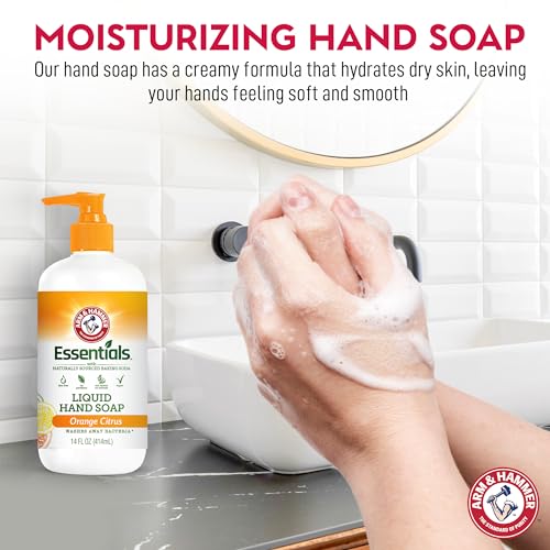 Arm & Hammer Liquid Hand Soap for Skin Cleaning - Hand Soap for Kitchen & Bathroom with Orange Citrus Scent - Natural Hand Soap Cleanses, Softens 14 FL Oz (414ml)