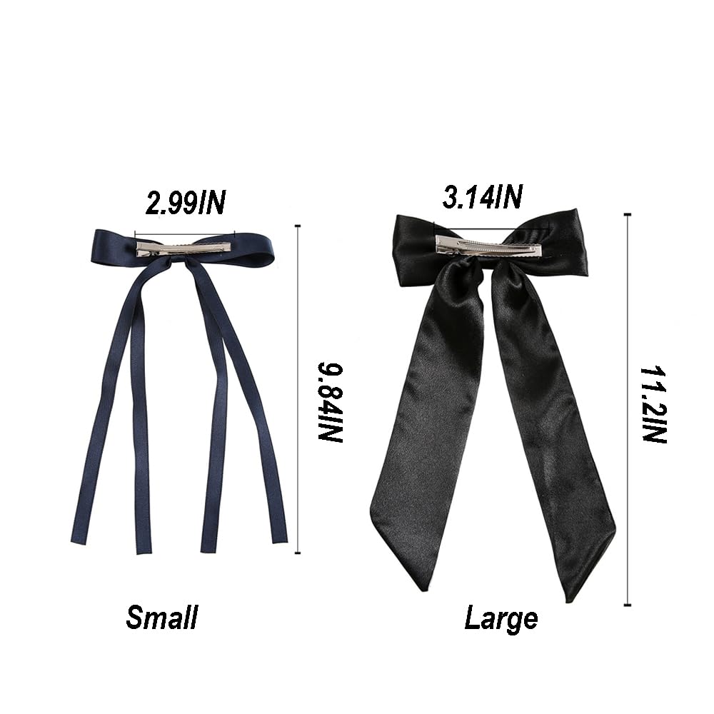 Bow Clips for Women Velvet, ELKINROVIC Mini Bow Alligator Clips Long Soft Small Coquette Bows Ribbon Bowknot Hair Bows for Girls Adult Kids(4Packs)