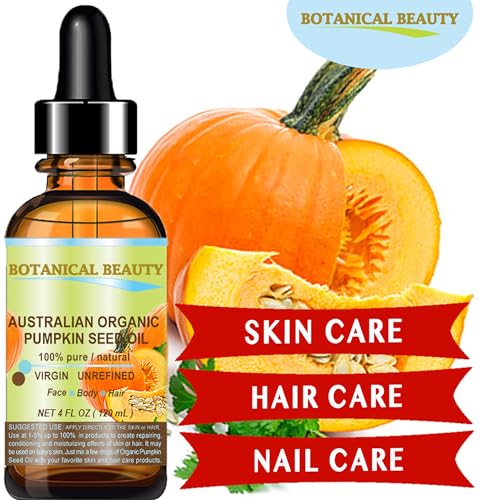 ORGANIC PUMPKIN SEED OIL Australian. 100% Pure/Natural/Undiluted/Unrefined Cold Pressed Carrier Oil. 1 Fl.oz.- 30 ml. For Skin, Hair, Lip And Nail Care. "One Of The Richest Sources Of Enzymes,