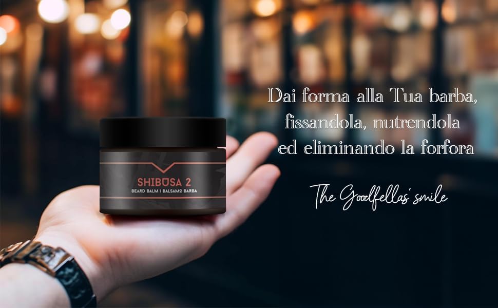 The Goodfellas' smile Conditioning and Softening Beard Balm 1.7 oz - Made in Italy with Shea Buter & Jojoba Oil - (SHIBUSA Bergamot Orange, Musk & Cedar)