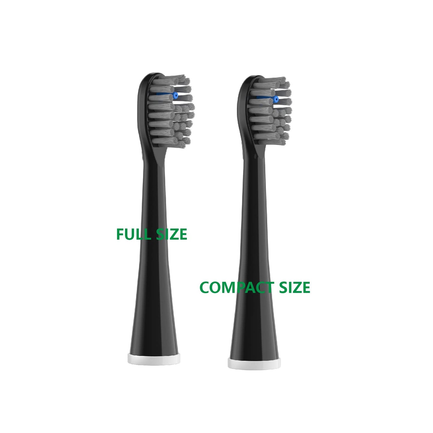 LEDOSAKO Replacement Flossing Toothbrush Heads, Compatible with Sonic Fusion and Sonic Fusion 2.0, with Cyrstal Covers (Compact(3Packs), Black)