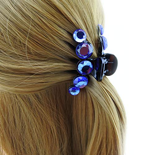 Meilliwish Sparkling Beautiful Hair Claw Clip for Women 1 PCS(D86)(Blue)