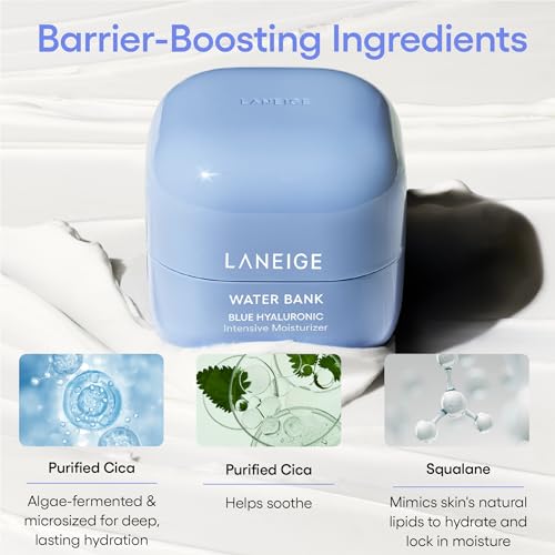 LANEIGE Water Bank Blue Hyaluronic Intensive Moisturizer Refill with Peptides + Squalane: Eczema-Prone Skin, Barrier-Boosting, Nourish, Dryness