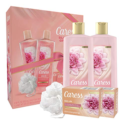 Caress Daily Silk Bar Soap & Hydrating Body Wash Gift, 4 count