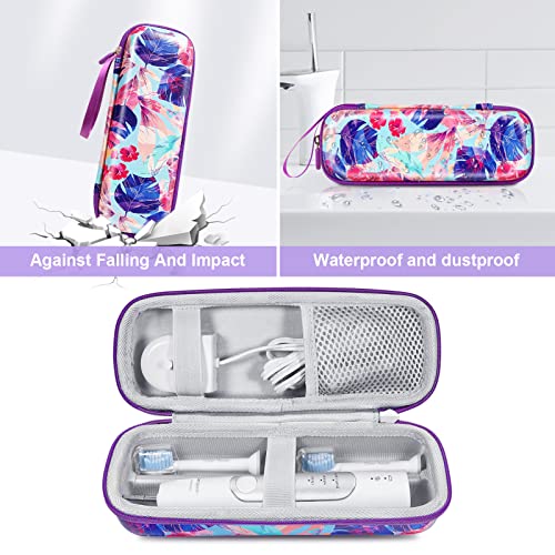 ZORETCO Toothbrush Travel Case Compatible with Oral-B Pro 1000,1500,2000,3000,3500 Fits For Philips Sonicare Protectiveclean 4100,5100,6100,6500 Electric Toothbrush Travel Bag (Purple)