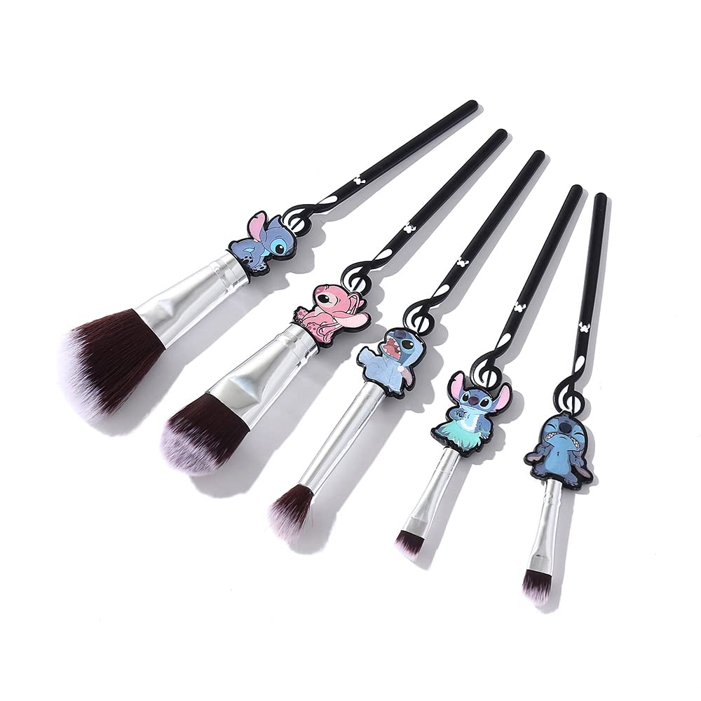 Interstellar Baby Makeup Brushes Set, 5Pcs Creative Stitch Theme Cosmetic Makeup Brush, Premium Synthetic Foundation Eyeshades Brush Sets Best Gifts for Teen Girls Women