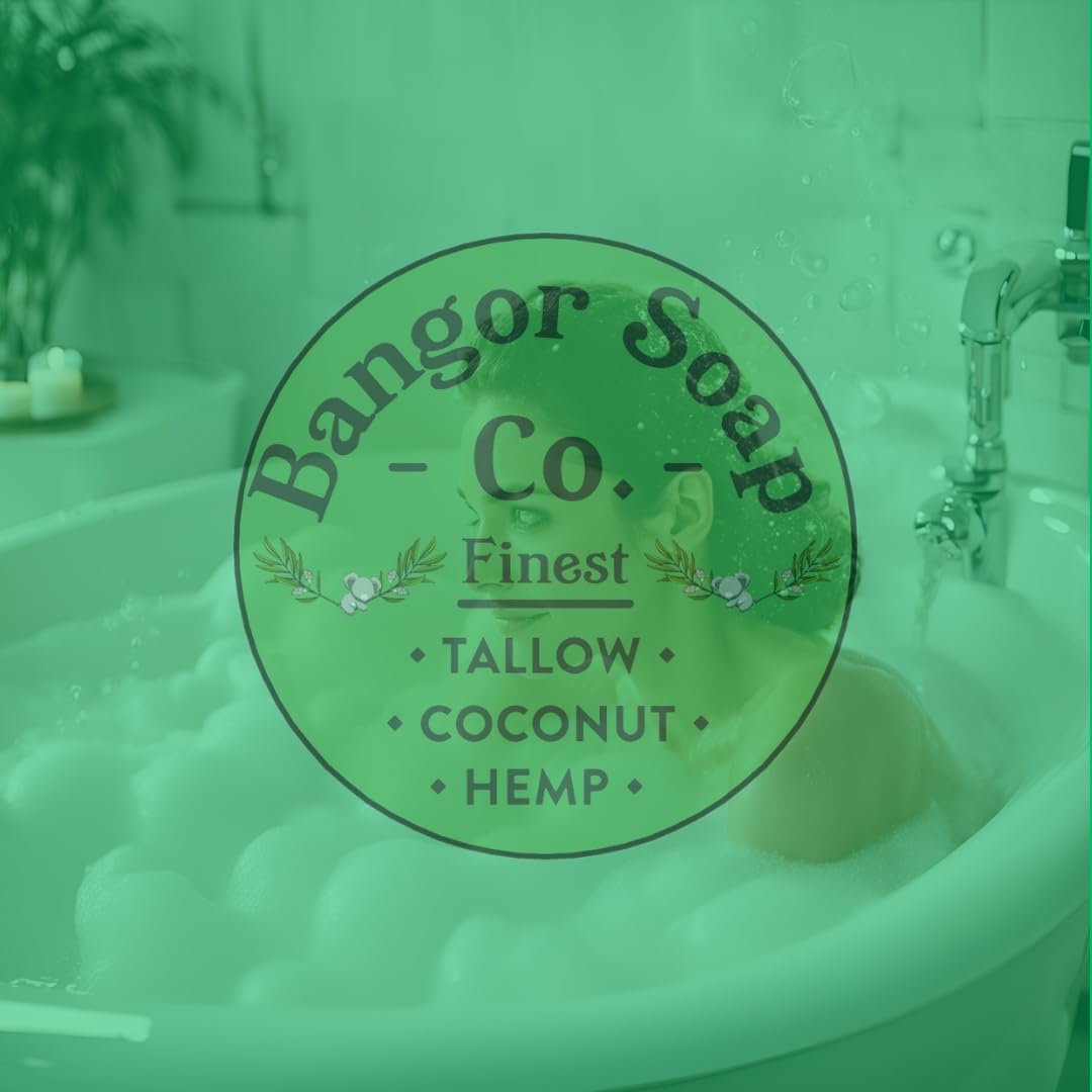 Bangor Soap Co.'s COOLING TEA TREE EUCALYPTUS Pure, Natural Whipped Soap with the FINEST Tallow, Coconut, and Hemp, for the SMOOTHEST Lather in Skin Care