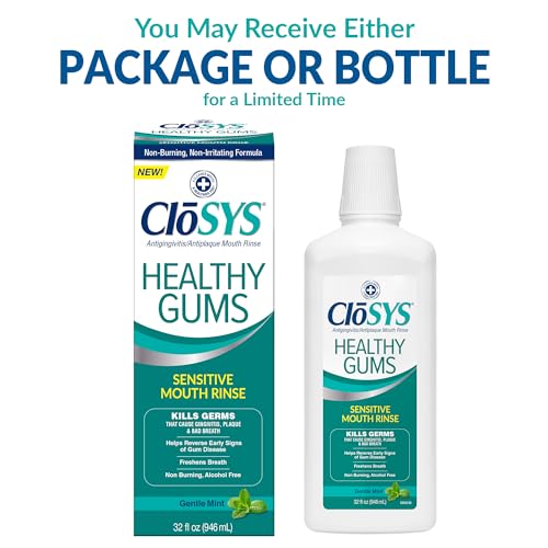 Closys Healthy Gums Mouthwash, Antiplaque and Anti-gingivitis for Gum Health, Non-Burning, Non-Irritating – 32 Fl Oz