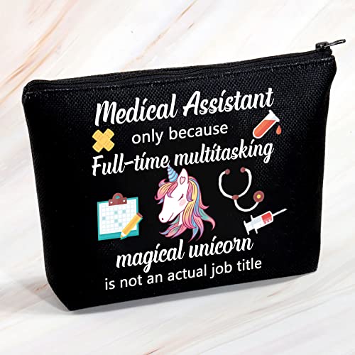 MBMSO Medical Assistant Makeup Bag MA Gift for Nurse Medical Assistant Graduation Gift Cosmetic Pouch Bag Unicorn Bag (Medical Assistant bag)