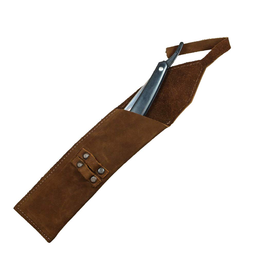 Hide & Drink Rustic Leather Straight Razor Case Handmade (Swayze Suede)