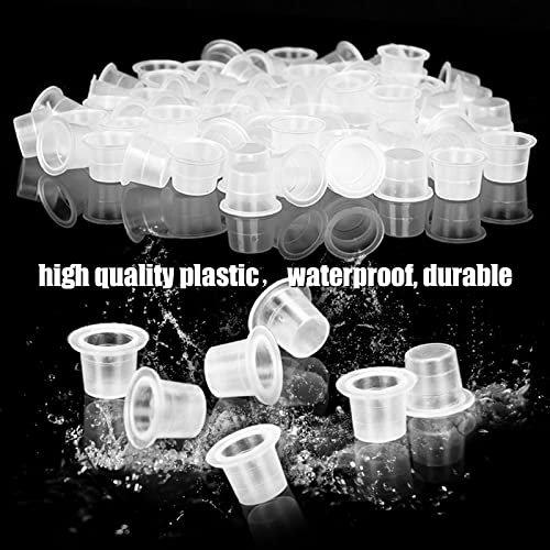 Rayyl 300Pcs Tattoo Ink Caps with 3Pcs Tattoo Ink Cups Holders - Included 100 Small 100 Medium 100 Large Tattoo Ink Caps and 3Pcs Ink Cups Holders for Tattoo Ink Tattoo Kit…