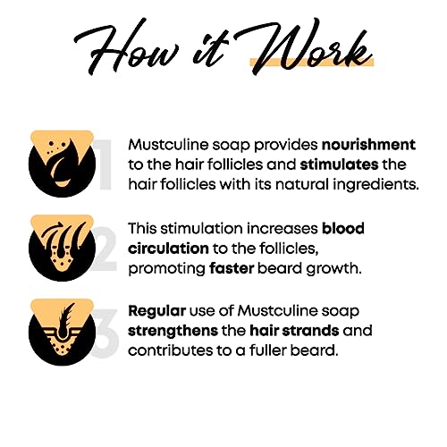 Mustculine Beard Shampoo Bar, Clean Your Beard with Growth and Hair Loss Effect, Hair Growth Shampoo Bar (4 Package)