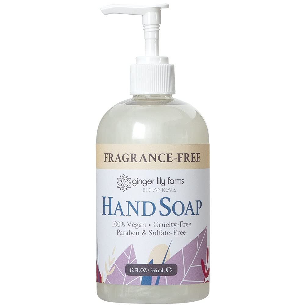 Ginger Lily Farms Botanicals All-Purpose Liquid Hand Soap, 100% Vegan & Cruelty-Free, Fragrance-Free, 12 fl oz