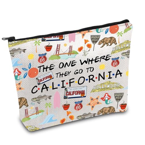 FOTAP California Trip Makeup Bag California State Gift California Souvenir Gift California Travel Bag California Housewarming Gift Vocation Gifts (California)